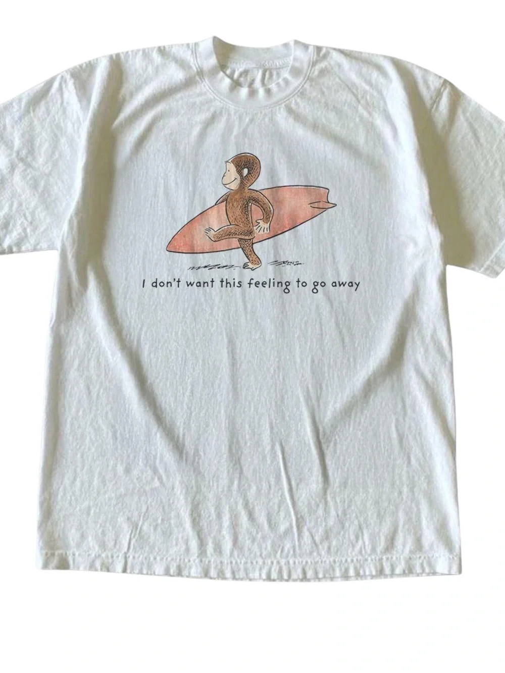 White Curious George Surf Graphic Tee - Men Swim